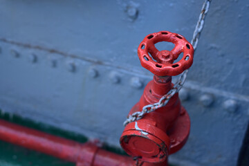 Metal crane on the ship