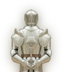 Heaume et armure m&eacute;tallique De chevalier du Moyen-&Acirc;ge