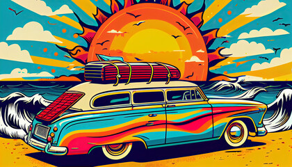 travel concept retro style