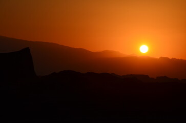 beautiful sunset over the rocks of 