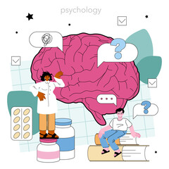 Psychologist concept. Mental health diagnostic. Doctor treating