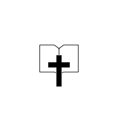 Christian church book icon isolated on white background. 