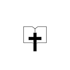 Christian church book icon isolated on white background. 