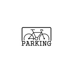 Bike parking icon isolated on white background.