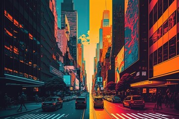 New York aesthetic live colors - Generative Ai