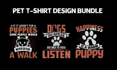 Retro Pet Dog and Cat Vector Graphics T-Shirt Design