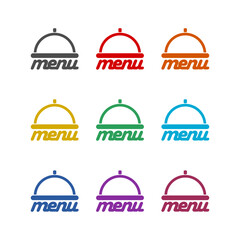 Menu logo icon isolated on white background. Set icons colorful