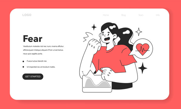 Cycle of investor emotions web banner or landing page.