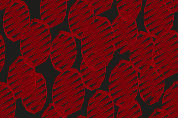 Red Vector Isometric Lattice Background Seamless Pattern, 3D Illustration