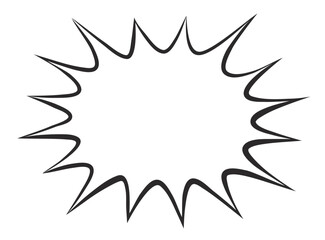 手書き風のシンプルな爆弾吹き出し
