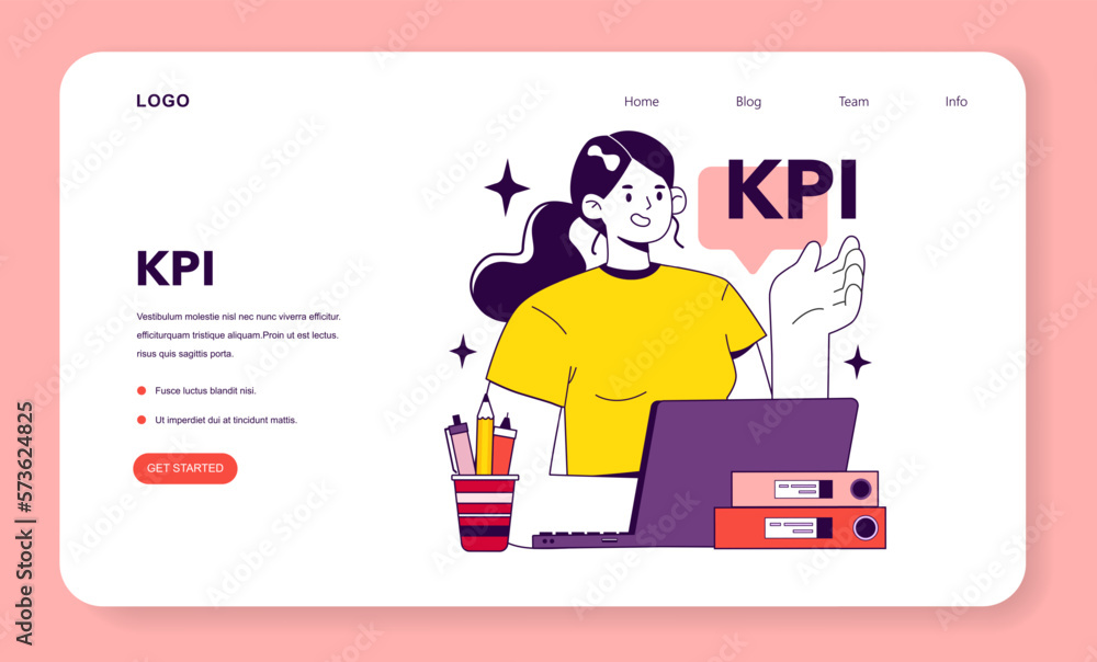 Aufkleber key performance indicators. kpi is an indicator to measure employee