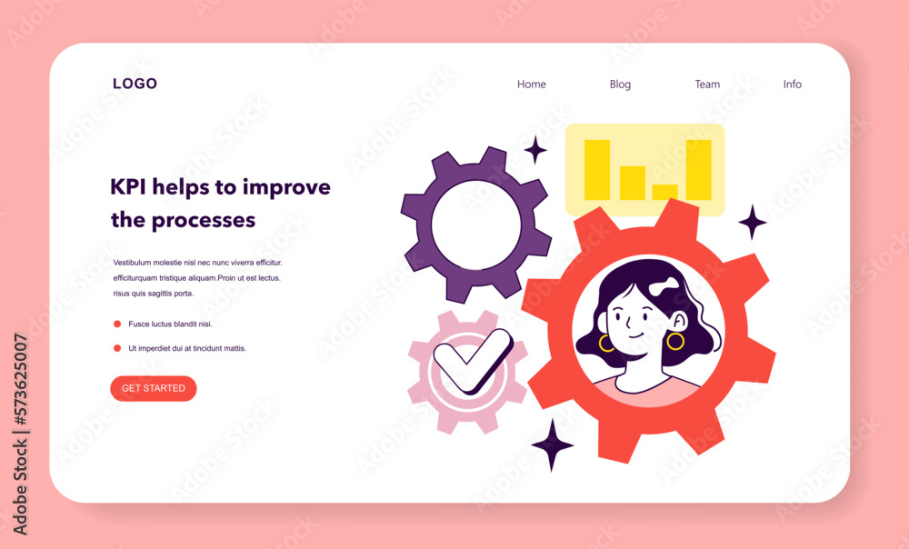 Poster kpi or key performance indicators. as a metrics system to measure