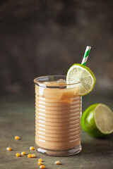 Tejuino traditional mexican drink with corn and lime