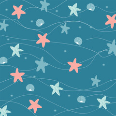 Background with starfish for decoration.