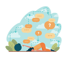 Overthinking. Anxiety and stress caused by thinking too much.