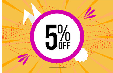 4 percent off. Orange banner with floating pink and white balloon for easter special offer and promotion.
