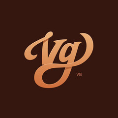 Letter V and G Monogram Logo Design Vector