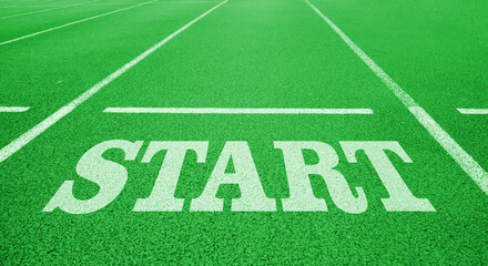 Start Line. Start, word on green background. Launching a new project or business