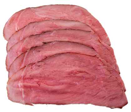 Thin slices of roast beef, cut out
