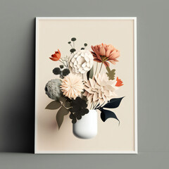 beautiful bouquet of flowers minimalist style
