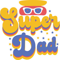 Happy Father's Day Yellow Typographic Lettering on White Background. Positive Slogan, Quote and Saying for Print on Demand Industry. 