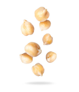 Chickpeas Close Up In The Air On A Transparent Background