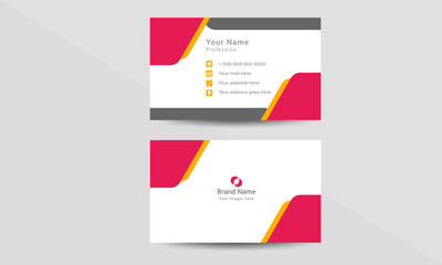Fototapeta premium Professional modern double sided business card design template. Flat range business card animation