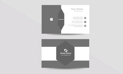 Professional modern double sided  business card design template. Flat range business card animation