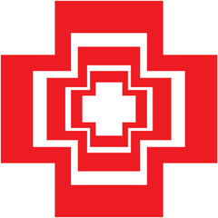 Obraz premium red cross on white