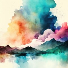 Pastel, acrylic clouds