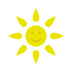 Sun icon. Color silhouette. Front view. Vector simple flat graphic illustration. Isolated object on a white background. Isolate.