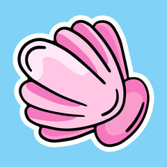 Cartoon shell, vector design element, hand drawn