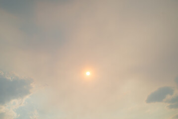 Red sun through smoke