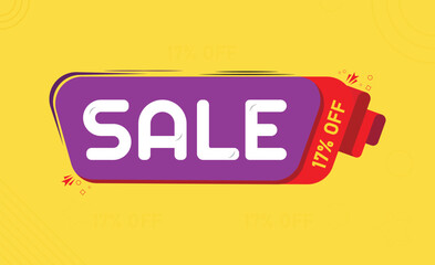 Special offer banner. hot sale. mega sale. SALE 17% OFF.