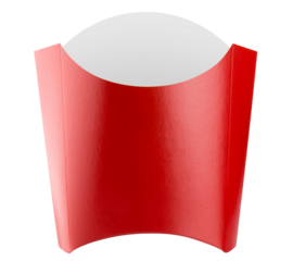 Empty red carton package box for french potato fries cut out