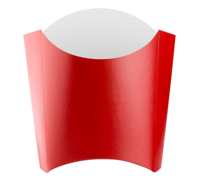 Empty red carton package box for french potato fries cut out