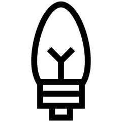 Small Electric Bulb Line Icon