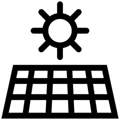 Solar Energy Panel Line Icon