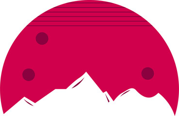 Red moon with mountains