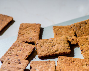 Cookies with nuts. Baking Very close on a pink background