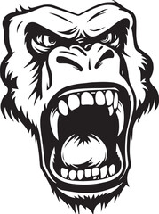 Angry monkey gorilla face, monkey face, SVG Vector © Dmytro