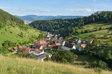 Fototapeta na wymiar Dittingen Dorf