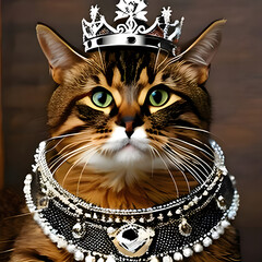 King cat - artificial intelligence, illustration