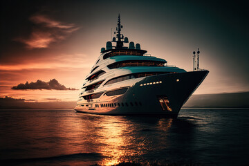 luxury super yacht on the ocean