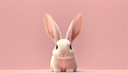 Obraz premium easter bunny, pink background