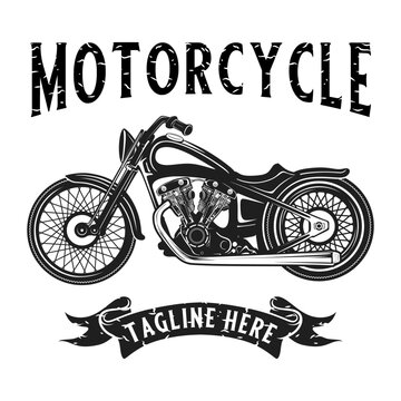 classic motorcycle vector logo design. motorcycle in vintage style for motorcycle club.