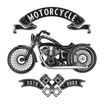 classic motorcycle vector logo design. motorcycle in vintage style for motorcycle club.