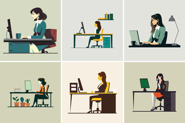 business woman working in office business woman