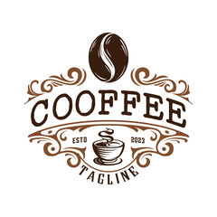 
coffee logo design. coffee bean icon, very suitable for coffee business, coffee shop, label etc