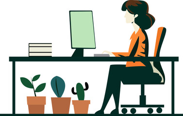 business woman working in office business woman